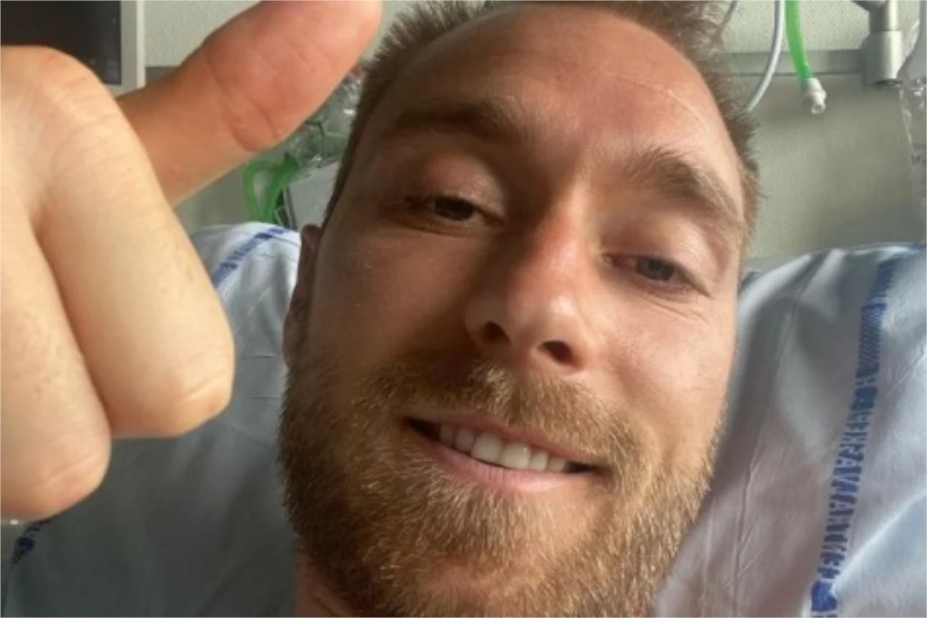 Eriksen wstawił zdjęcie ze szpitala.