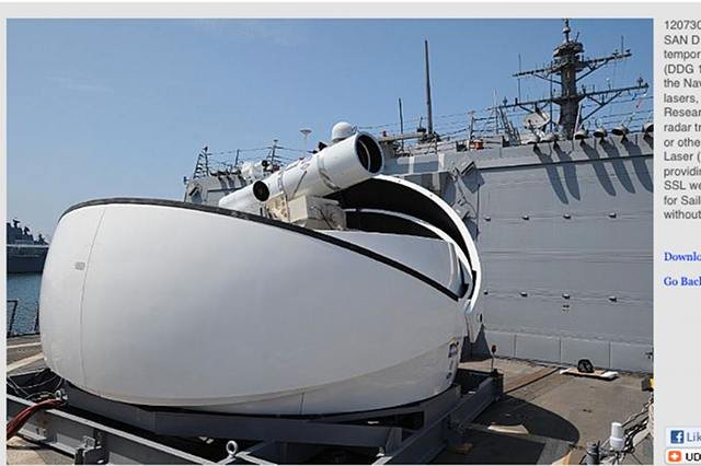 Działo laserowe na okręcie USS Dewey