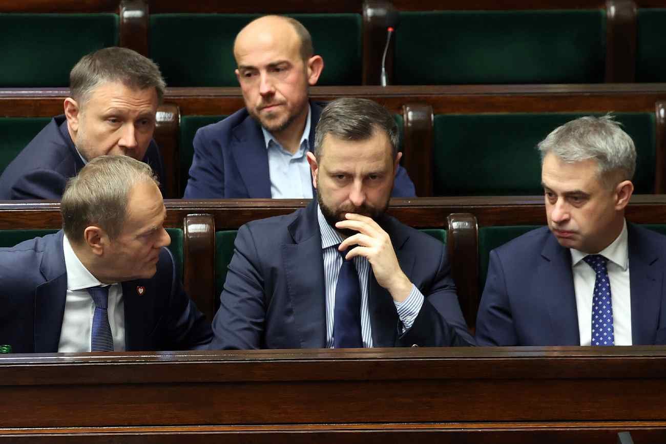 Donald Tusk, Władysław Kosiniak-Kamysz i Krzysztof Gawkowski.