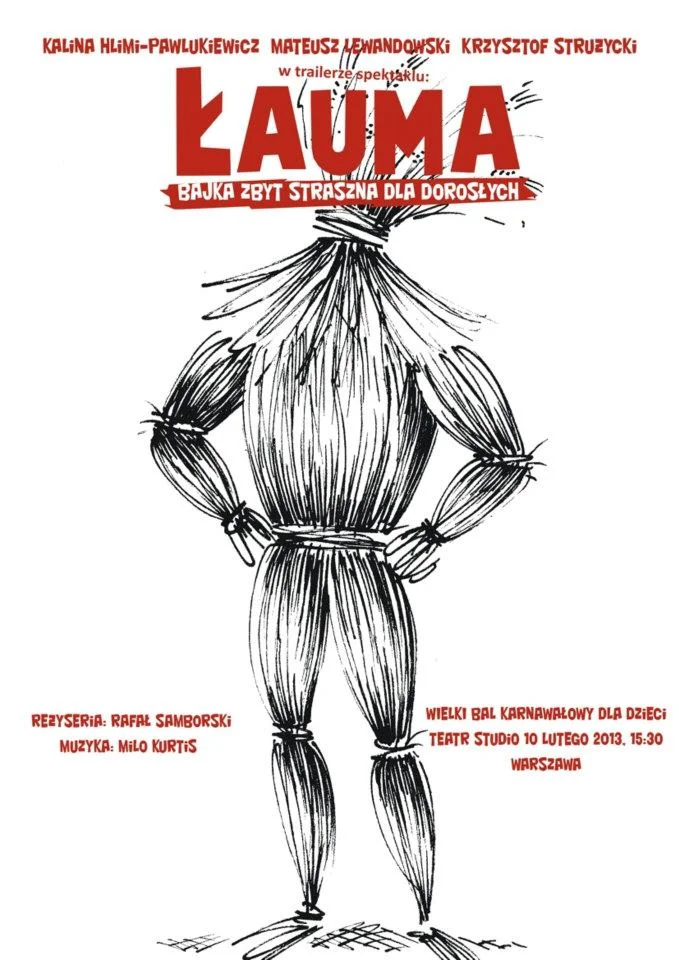 plakat sztuki teatralnej na podstawie komiksu "Łauma"