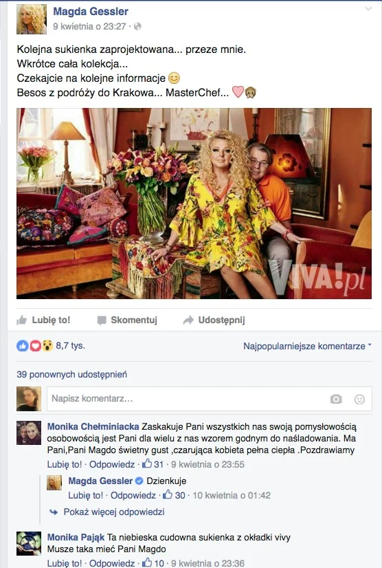 Wpis o nowej kolekcji polubiło prawie 9 tys. osób, a pod nim pojawiło się kilkaset komentarzy.