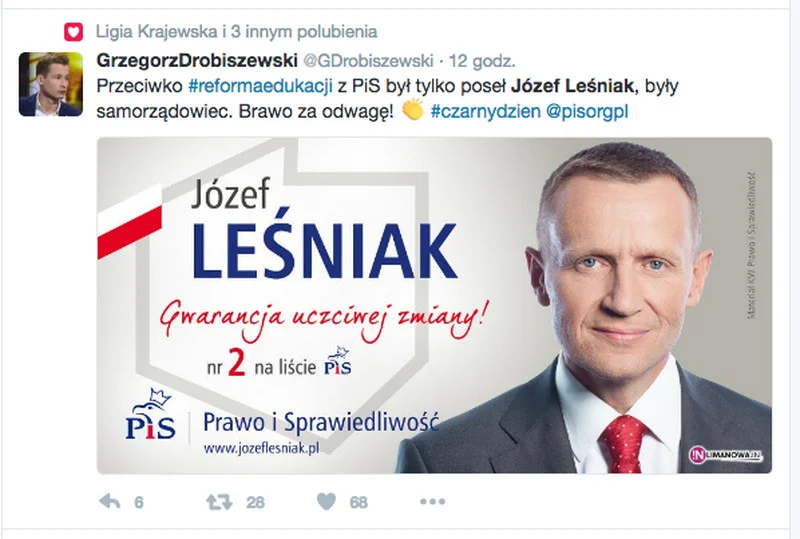 Opozycja doceniła odwagę posła PiS.