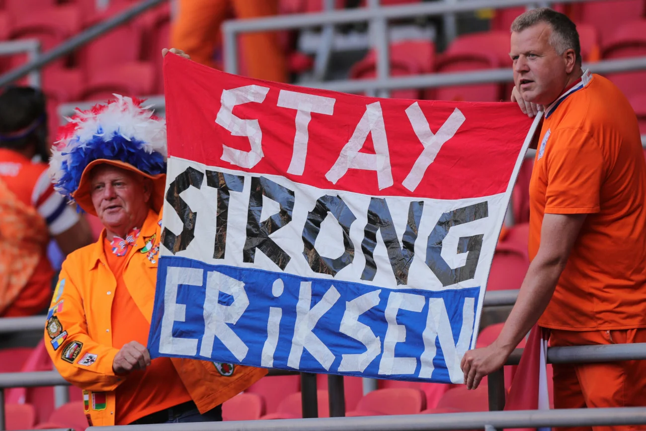 Kibice podczas Euro 2020 mocno wspierali powrót do zdrowia Christiana Eriksena