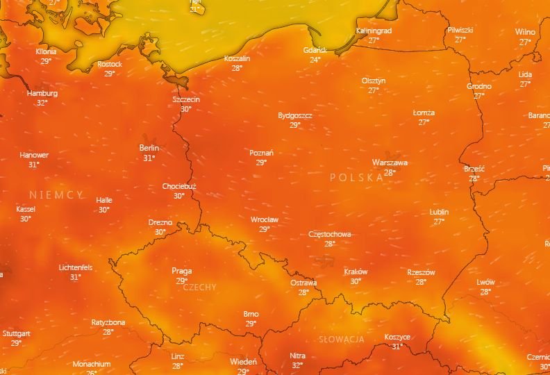 IMGW wydało ostrzeżenia przed falą upałów dla siedmiu województw.