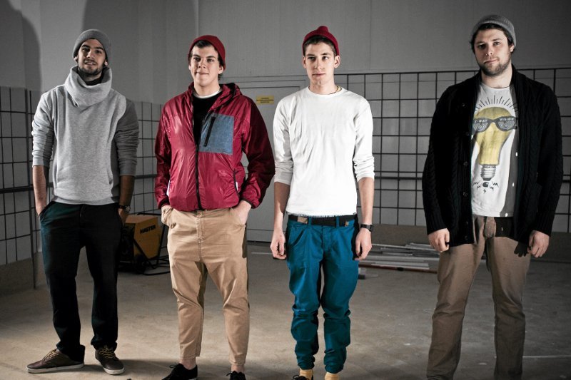 "Wihajster" w komplecie. Od lewej: Maciek Niemojewski, Kuba Oldak, Marcin Lewandowski i Piotr Najar