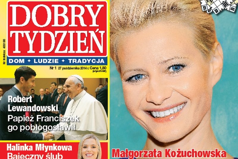 Małgorzata Kożuchowska na okładce pierwszego numeru magazynu "Dobry Tydzień".