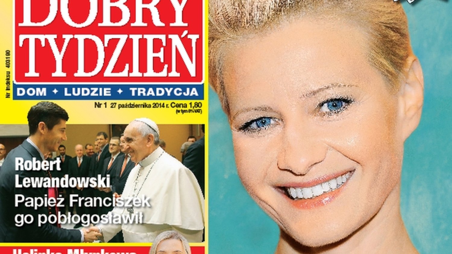 Małgorzata Kożuchowska na okładce pierwszego numeru magazynu "Dobry Tydzień".