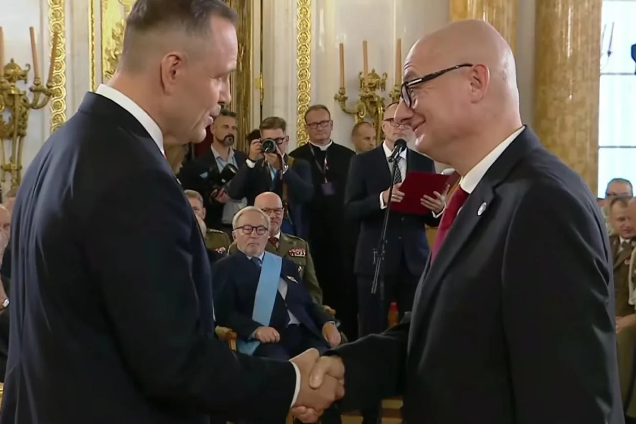 Wymowny politycznie obrazek na Zamku Królewskim.