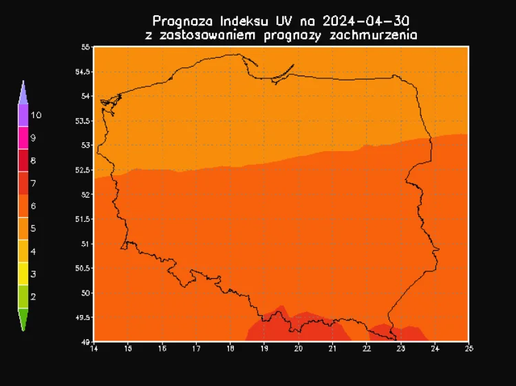 Mapa promieniowania UV