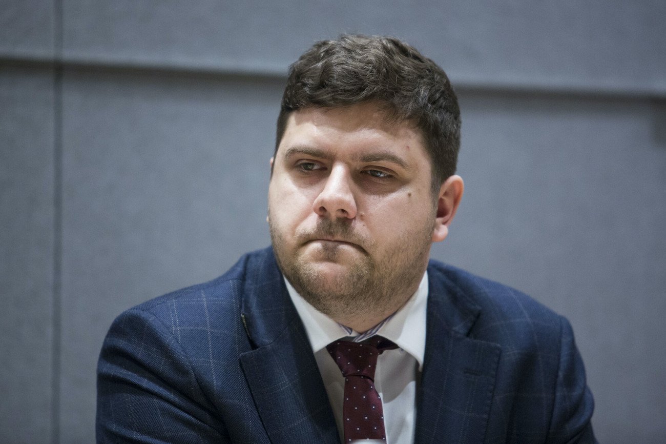 Mateusz Maranowski. Zdjęcie z konferencji antyaborcyjnej z udziałem kard. Kazimierza Nycza i Kai Godek (2018).