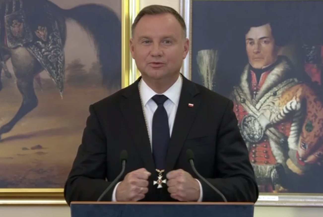 Prezydent Andrzej Duda podczas wizyty na Węgrzech.