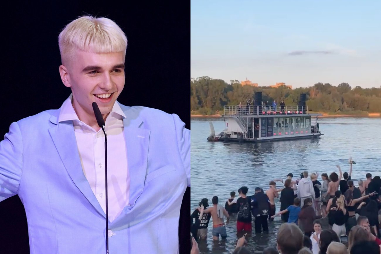 Mata wystąpił na barce na Wiśle. Ludzie wchodzili do rzeki [NAGRANIA].