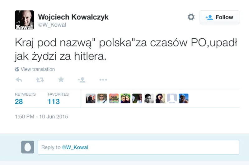 Wojciech Kowalczyk wywołał oburzenie na Facebooku.