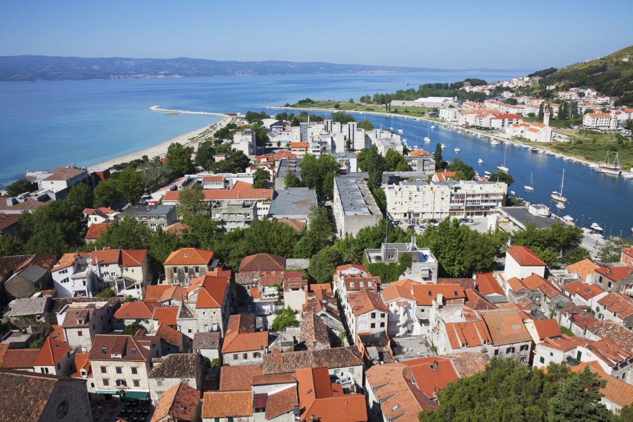 Miasto w Chorwacji z lotu ptaka