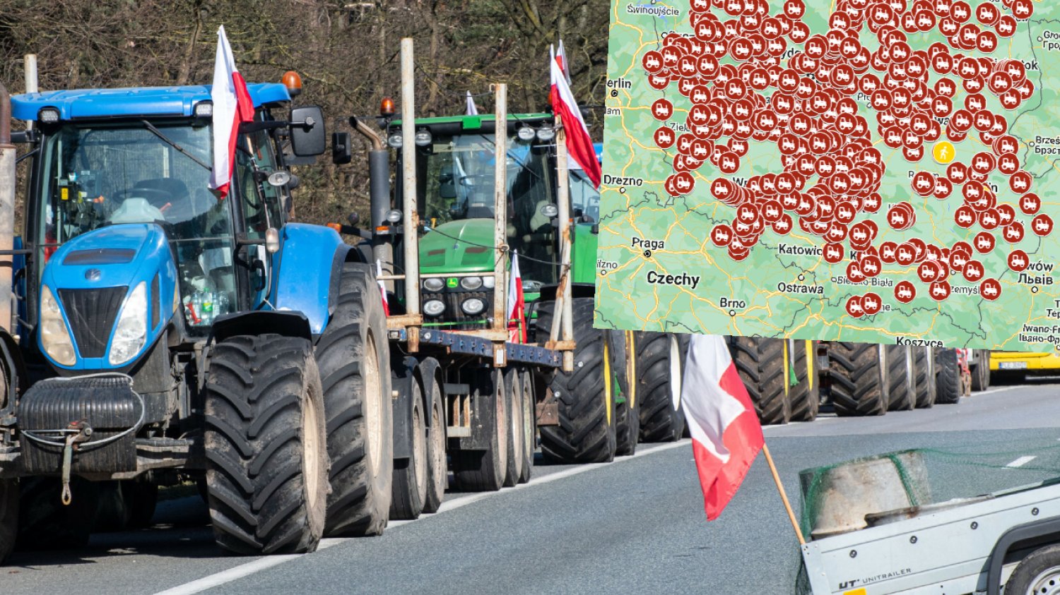 Protesty rolników w całej Polsce. Mapa utrudnień. Te drogi zablokowano.
