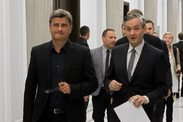 Robert Biedroń i Janusz Palikot w Sejmie