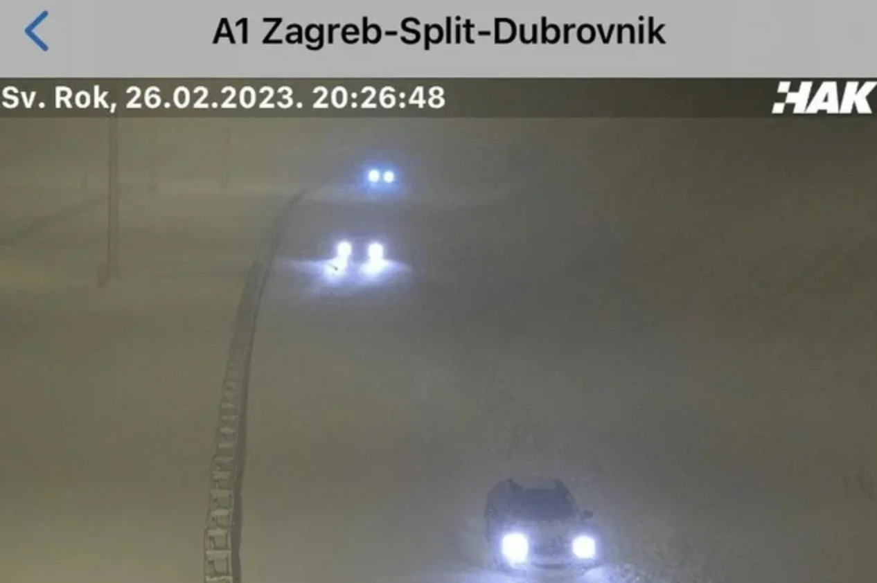 A1 w Chorwacji po opadach śniegu