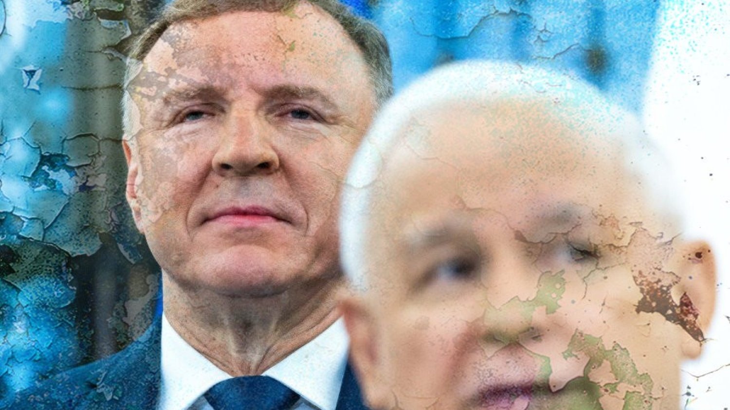 Jacek Kurski i Jarosław Kaczyński na konferencji prasowej.