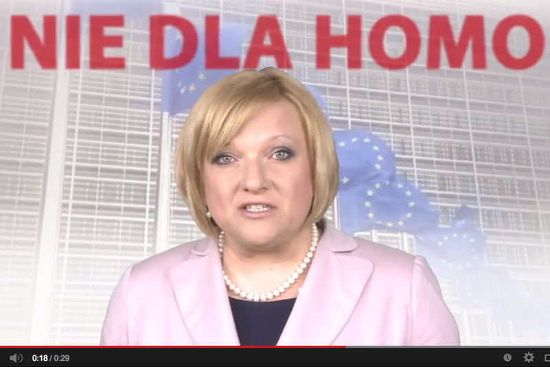 Posłanka Solidarnej Polski Beata Kempa w pierwotnej wersji spotu wyborczego.