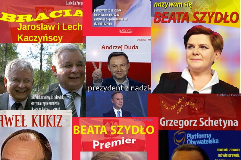 To okładki tylko niektórych książek Ludwiki Preger – autorki specjalizującej się w pseudobiografiach polityków, szczególnie tych z PiS.