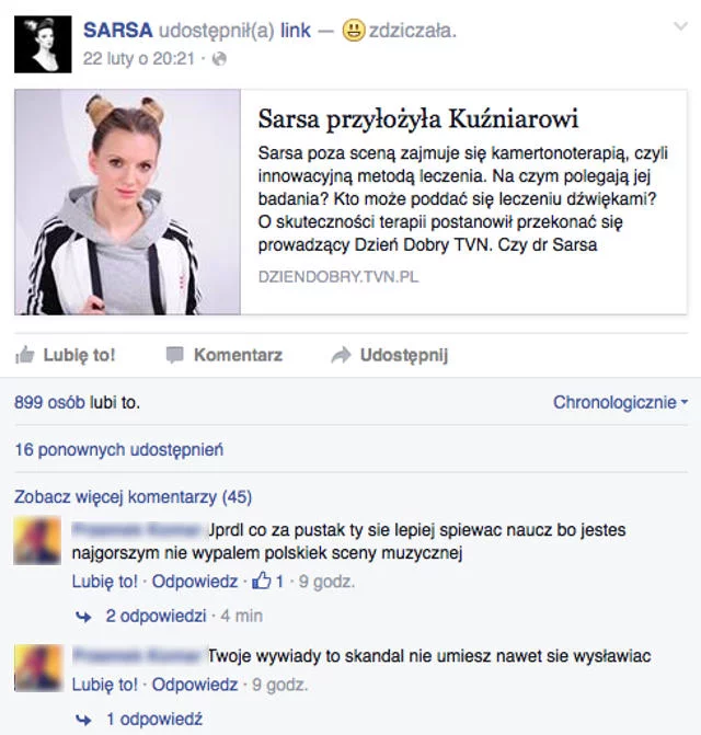 Ten internauta żyje w przekonaniu, że jest mądrzejszy od Sarsy.