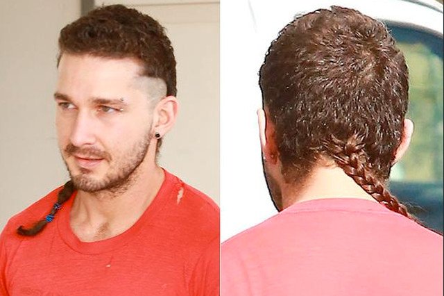 Męskie warkocze to ostatni krzyk mody? Fryzurę zwaną "rattail" nosi już Shia LaBeouf.