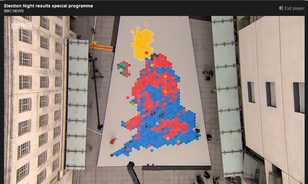 Graficzne przedstawienie wyników wyborów w Wielkiej Brytanii