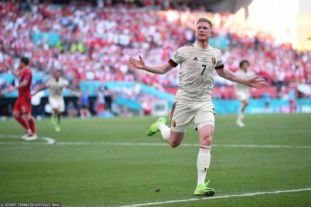 Kevin De Bruyne golem i asystą pomógł pokonać Danię, Belgia już w fazie pucharowej Euro 2020