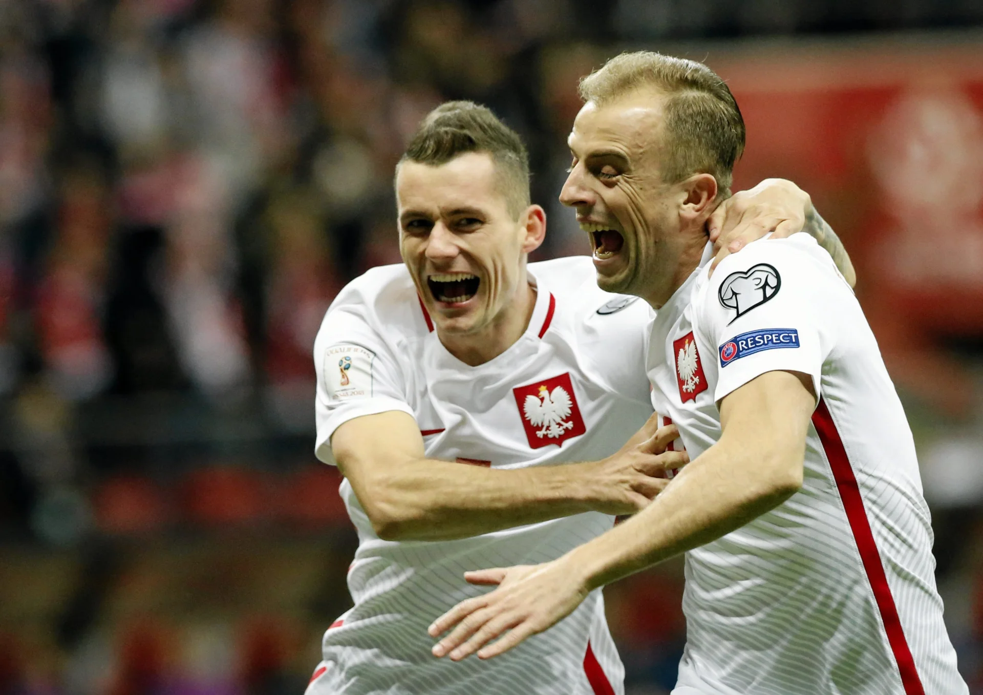 Strzelcy dwóch pierwszych bramek na meczu z Czarnogórą: Mączkowski i Grosicki.