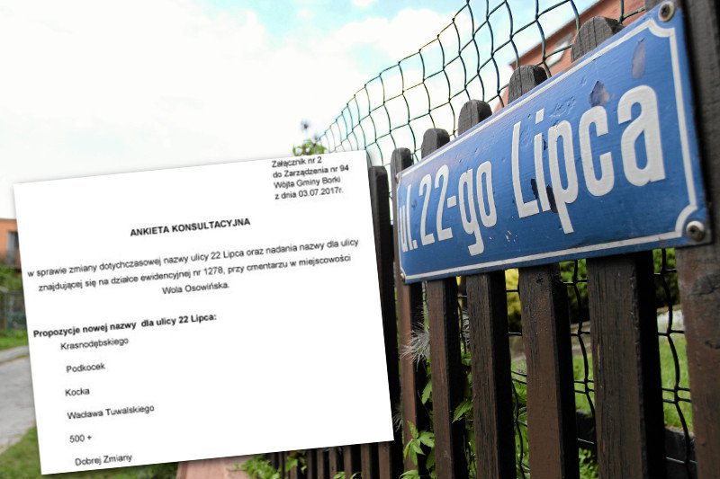 Mieszkańcy gminy Borki na Podlasiu będą się zastanawiać, czy chcą mieszkać przy ulicy Dobrej Zmiany.