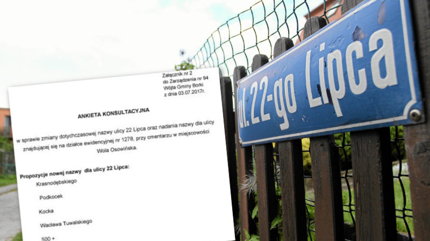 Mieszkańcy gminy Borki na Podlasiu będą się zastanawiać, czy chcą mieszkać przy ulicy Dobrej Zmiany.