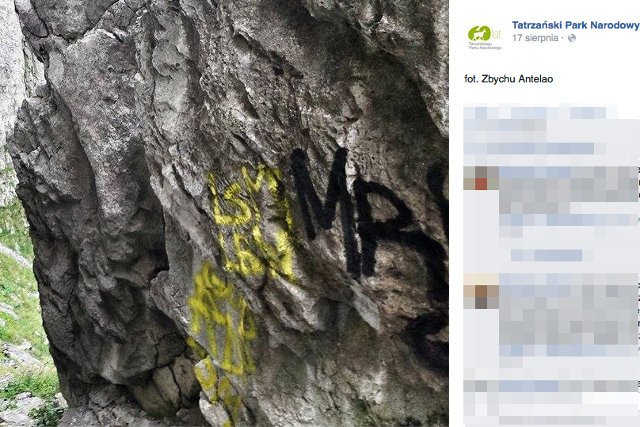 Tatrzański Park Narodowy publikuje na Facebooku zdjęcia zniszczeń, jakie wyrządzili w Tatrach wandale