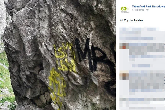 Tatrzański Park Narodowy publikuje na Facebooku zdjęcia zniszczeń, jakie wyrządzili w Tatrach wandale