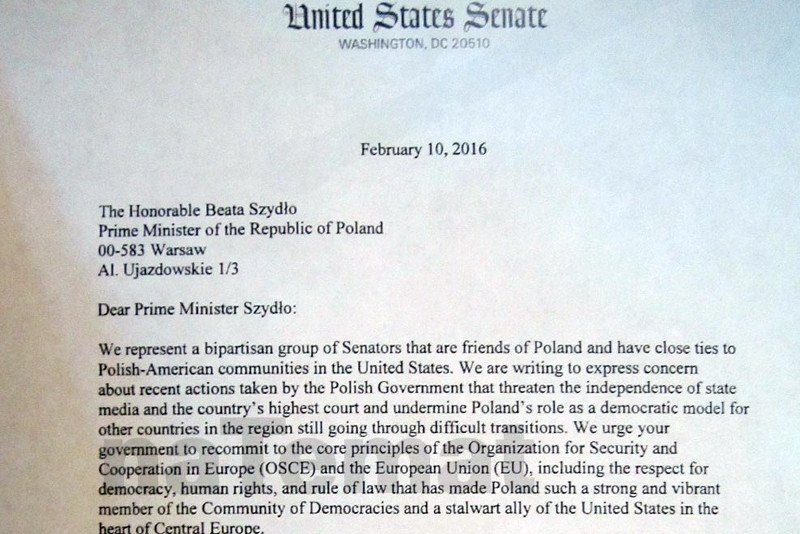 Fragment listu senatorów.