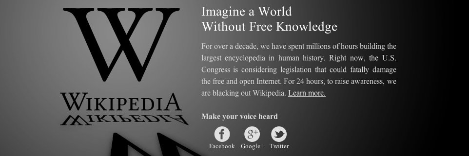 Odwiedzający angielską wersję Wikipedii przez 24 godziny widzą tylko to okno