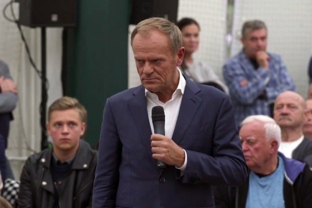Szef PO Donald Tusk w Inowrocławiu.