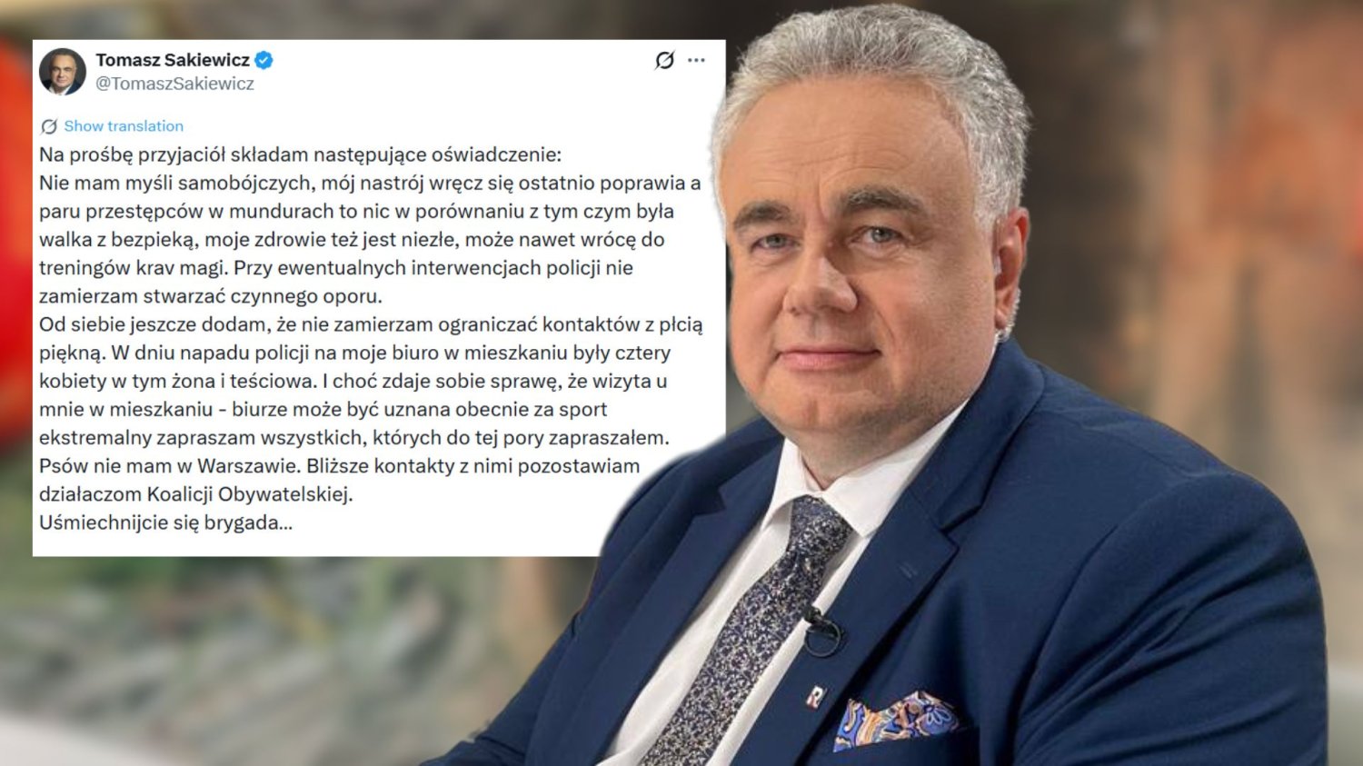 Sakiewicz opublikował oświadczenie ws. stanu zdrowia. Sakiewicz
