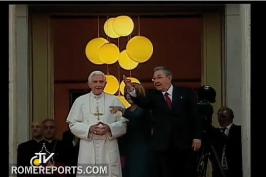 Papież Benedykt XVI i Raul Castro