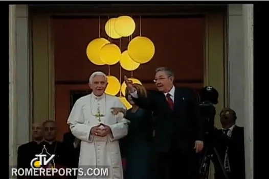 Papież Benedykt XVI i Raul Castro