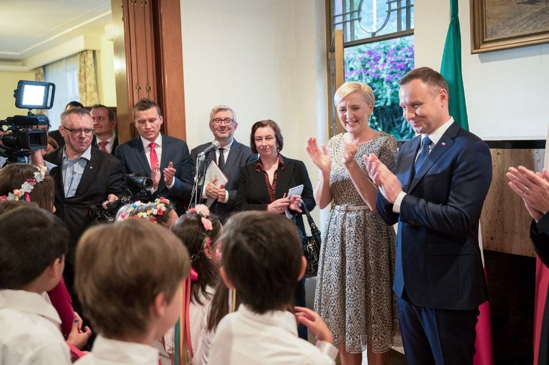 Para prezydencka podczas spotkania z Polonią w Meksyku.