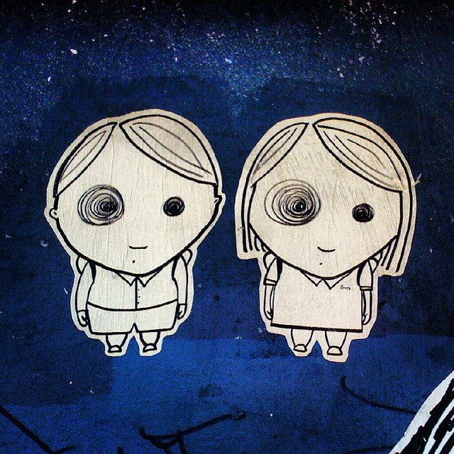 Boy and girl street art