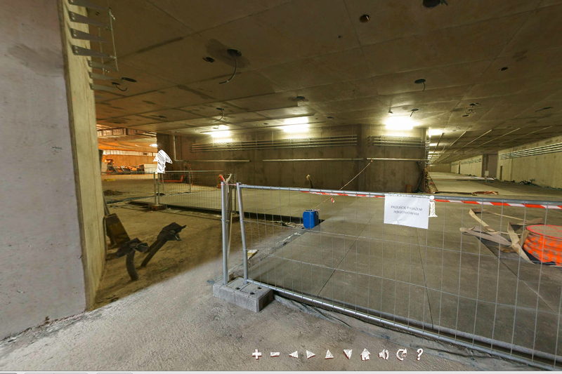 Fragment panoramicznej podróży po budowie metra.