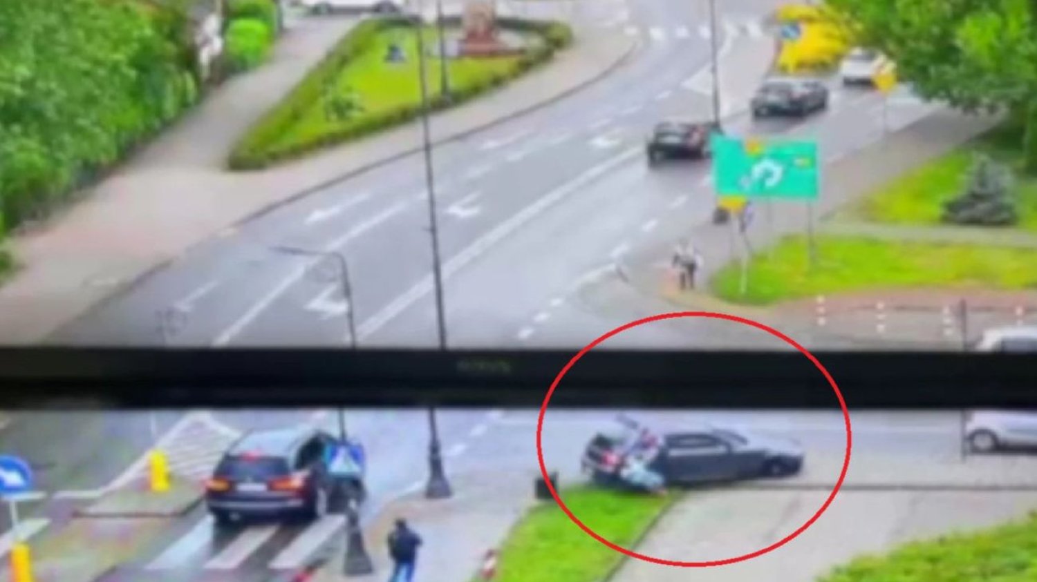 Wypadek w Konstancinie-Jeziornie. Kierowca wjechał w pieszych na chodniku.