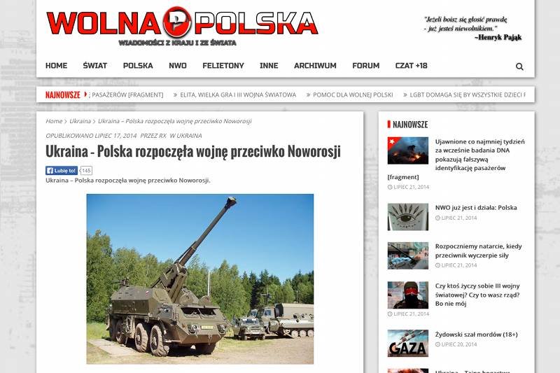 Jeden z prorosyjskich artykułów.