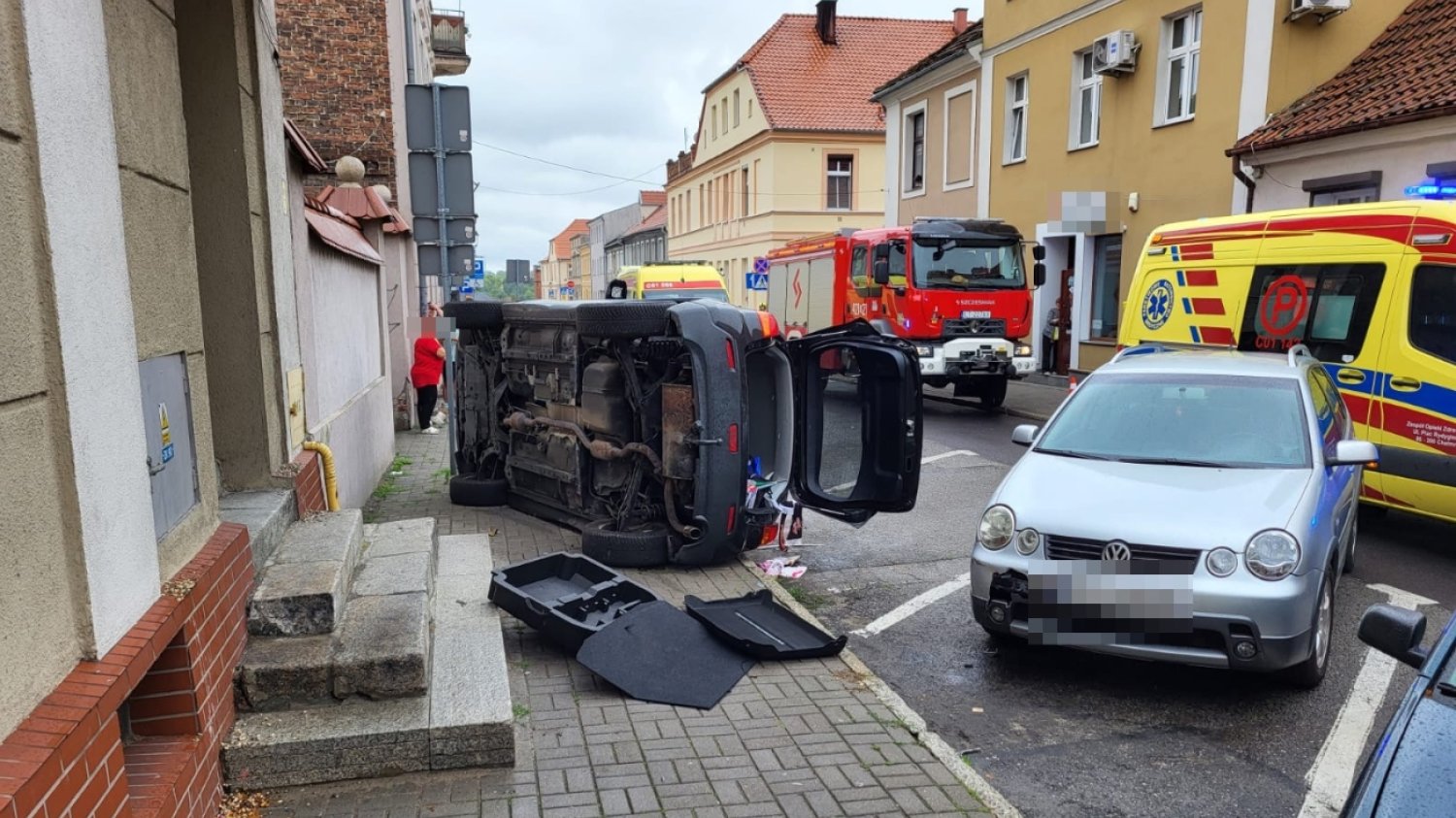 Wypadek na rynku w Chełmie. Są ranni.