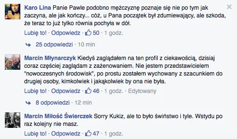 Kukiz jest krytykowany za swój wpis zarówno z pozycji równościowych, jak i tradycyjnych