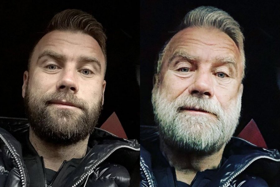 Przerabianie zdjęć w Face App opanowało media społecznościowe. Na zdjęciu przerobiona twarz Artura Boruca.