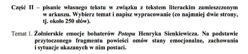 Jeden z tematów maturalnego wypracowania