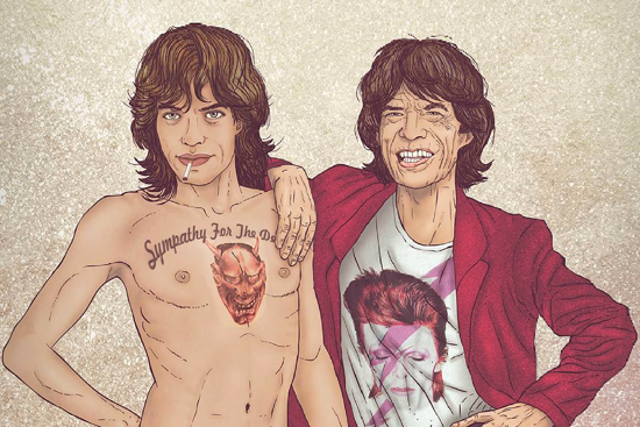 Artysta przedstawia gwiazdy w dwóch momentach ich życia i robi to genialnie