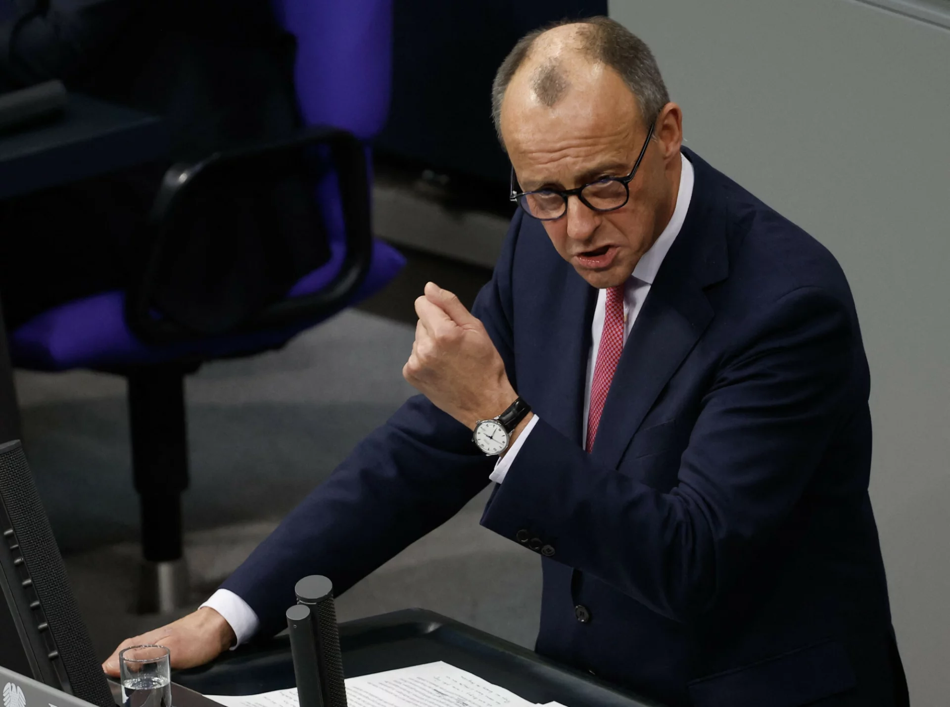 Kandydat na kanclerza Friedrich Merz z CDU odcina się od AfD. Landydat na kanclerza Friedrich Merz z CDU.